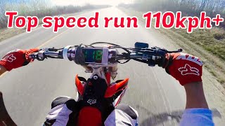 HONDA CRF250R Top Speed Run [upl. by Horodko]