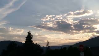 Penticton BC Sept I 2024 Sun setting behind mountain ridge in the West [upl. by Kaenel]