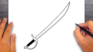 How to draw Cutlass Sword [upl. by Nospmis285]