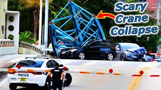 SCARY Crane Collapse Fell Off Tower Fort Lauderdale FL [upl. by Ltsyrk536]