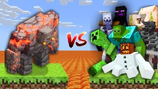 Redstone Golem vs All Mutant Mobs  Lava Battle in Minecraft [upl. by Anaillil]