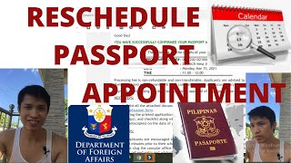 How to Reschedule a DFA Passport Appointment [upl. by Andre]