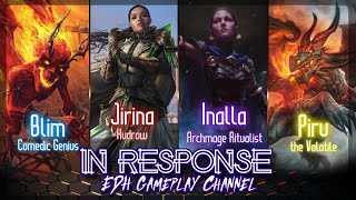 Blim vs Jirina Kudro vs Inalla vs Piru EDH Gameplay [upl. by Giamo]