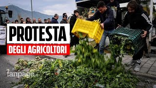 Agricoltori sul piede di guerra quintali di verdura gettata per strada nel casertano [upl. by Wait]