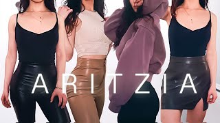 ARITZIA TRY ON HAUL 2021  Aritzia Leather Pants Wilfred Babaton TNA COZYAF  Sam Ferro [upl. by Attej]