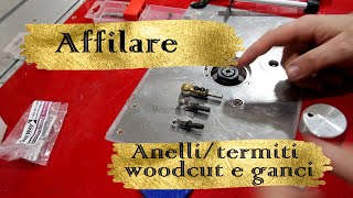 Tornitura legno Come affilare woodcut anelli termiti e ganci con limitatore [upl. by Pinter]