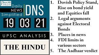 THE HINDU Analysis 19 March 2021 Daily News Analysis for UPSC – DNS [upl. by Eelyak]