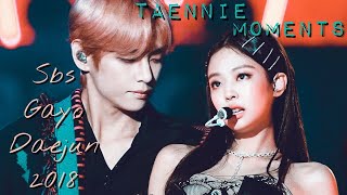 Jennieblackpinkand TaehyungbtsSbs Gayo Daejun 2018Taennie moments [upl. by Ecydnac]