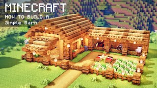 Minecraft How To Build a Simple Barn for animals [upl. by Towny922]