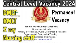 Lab Technician government vacancy 2024  dmlt govt vacancy  bmlt vacancy [upl. by Everara]