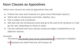 Noun Clauses as Appositives Grammar 88  Google Slides [upl. by Adnorrahs]