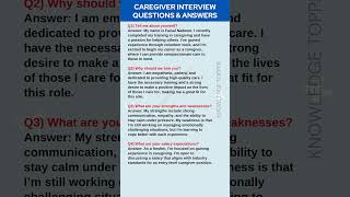 Caregiver Interview Questions and Answers [upl. by Hakilam]