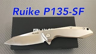 Ruike P135SF steel framelock flipper knife with 14C28N Sandvik steel blade [upl. by Takara]