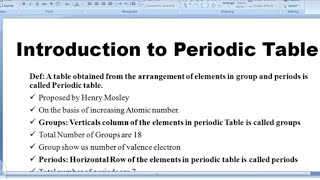 Introduction to Periodic Table periodictable periodictabletrick [upl. by Adalia]