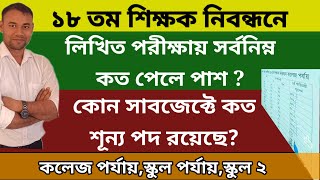 18 তম নিবন্ধনে লিখিত পরীক্ষায় কত পেলে পাস।বিষয় ভিত্তিক শূন্য পদের তালিকা।18thntrcawrittenExam। [upl. by Pesek463]