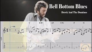 Bell Bottom Blues  Derek and the Dominos  Guitar Tab [upl. by Attelrak893]