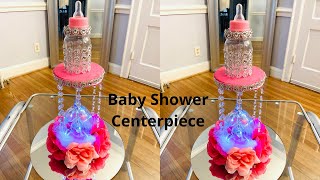 DIY BABY SHOWER CENTERPICE EASY BABY SHOWER CENTERPIECE [upl. by Annawaj530]