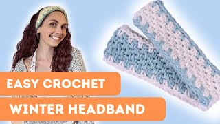 Easy Crochet Headband Tutorial for Beginners Winter Earwarmers [upl. by Ellenor]