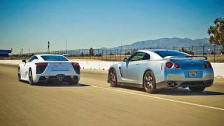 Drag Race 2012 Lexus LFA vs 2010 Nissan GTR [upl. by Dahsar]