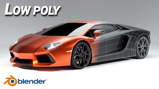 Blender 30 Low Poly Car Modeling Lamborghini Aventador Time lapse [upl. by Hahnert]