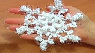 Crochet Snowflake OrnamentsCrochet Popcorn Stitches With Picots [upl. by Akilam]