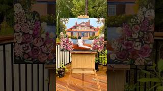 Mansion wedding paint 👀 liveweddingpainter wedding weddingart liveweddingpainting styledshoot [upl. by Neumark]