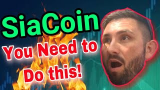 SiaCoin Holders You Need To Do This⚠  Siacoin Price Prediction  Crypto News Today [upl. by Eilahs537]