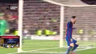 quotINCREIBLEquot remontada del Barcelona ante el Psg  Messi lo celebra con la aficion del barcelona [upl. by Maddie]