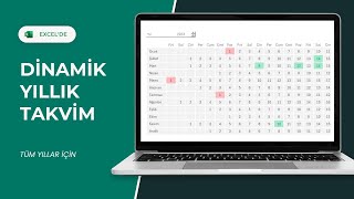 Excel  Tüm Yılı Tek Bir Takvimde Görün ve Planlayın  Dinamik Yıllık Takvim  EXCEL 751 [upl. by Gualterio353]