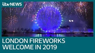 UK welcomes in 2019 with spectacular fireworks display  ITV News [upl. by Anaed]