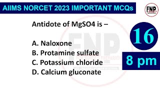 norcet exam preparation I aiims norcet 2023 I aiims norcet questions and answers 16 [upl. by Nerwal]