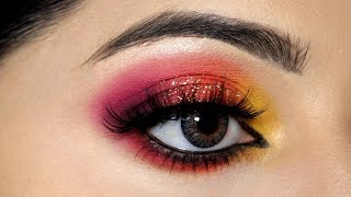 Colorful Bridal Eye Makeup  Haldi  Mehendi Eyeshadow Look  Eye Makeup for Brides [upl. by Bear]