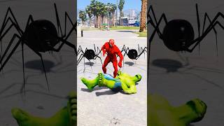 HULK SAVES SHEHULK FROM GIANT SPIDERS SHEHULK HELPS HULK CARNAGE 🧟 gta5 shorts [upl. by Ellga]