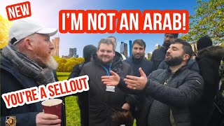 Im not Arab Youre a sellout Hamza Vs Lebanese Christian  Speakers Corner Hyde Park [upl. by Esmerelda]