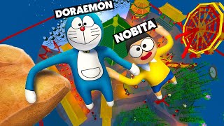 DORAEMON And NOBITA Challenge Hide and Seek In China Town In HFF [upl. by Adahs53]