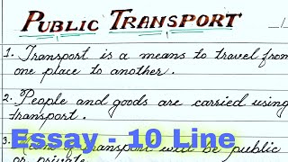 Public transport essay  Importance of public transport essay  Few lines on public transport [upl. by Lomaj794]