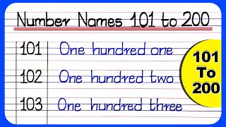 Number Names 100 to 200  Numbers In Words 101 To 200 In English  101 to 200 number names [upl. by Lauraine697]