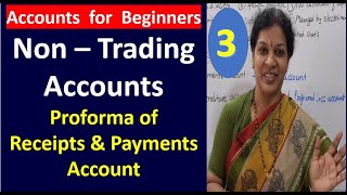 3 Non Trading Accounts  Proforma of Receipts amp Payments Account [upl. by Yrahk]