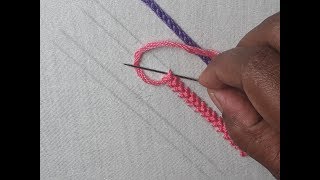 Three basic hand embroidery design for beginners  Basic embroidery stitches [upl. by Wiltz]