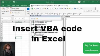 How to insert VBA code in Excel [upl. by Emilia]