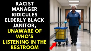 Racist Manager Ridicules Elderly Black Janitor Unaware of Who’s Listening in the Restroom [upl. by Akialam300]