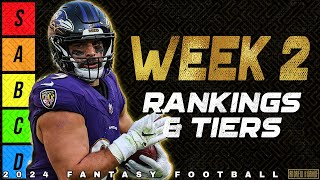 Top 16 TE amp QB Rankings  Week 2 Fantasy Football [upl. by Olumor]