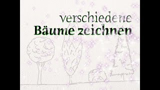 Anleitung Bäume zeichnen  Zeichenschule  einfach malen lernen [upl. by Ayoted]