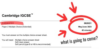 IGCSE 0620 Chemistry MayJune 2023 guess paper 2  what to expect [upl. by Speroni]