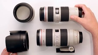 Canon EF 70200mm Comparison  f4 IS vs f28 IS [upl. by Broderick235]