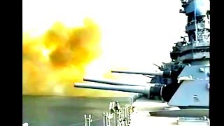 an Iowa Class Battleship fires its 16 inch guns  FULL VIDEO [upl. by Anircam]