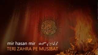 Teri Zahra Pe Musibat  Mir Hasan Mir Noha 2013 [upl. by Bartle]