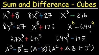 Factoring Sums and Differences of Perfect Cubes [upl. by Dorrie]