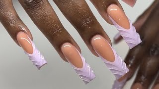 Long 3d French Acrylic Nails [upl. by Koeppel]