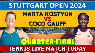 Coco Gauff vs Marta Kostyuk  Stuttgart Open 2024 live [upl. by Charisse]